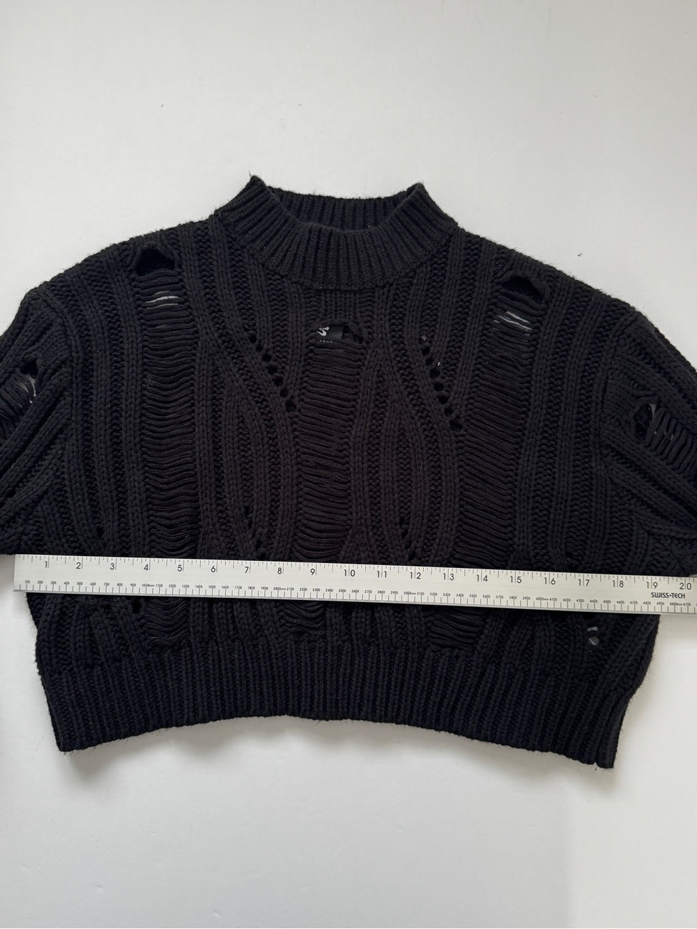 Killstar Ghastmark Disturbia Nemesis Sweater Distressed Cropped Cable Knit Sz M - Picture 8 of 16